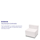 SINGLEWAVE Alon Series Melrose White LeatherSoft Chair with Brushed Stainless Steel Base