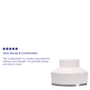 SINGLEWAVE Alon Series Melrose White LeatherSoft Convex Chair with Brushed Stainless Steel Base