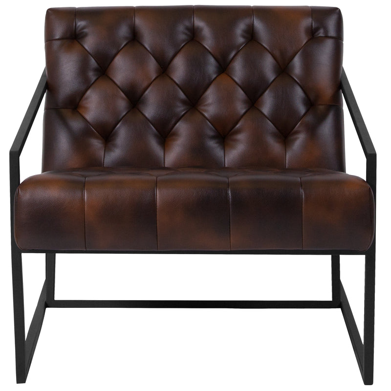 SINGLEWAVE Madison Series Bomber Jacket LeatherSoft Tufted Lounge Chair