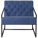 SINGLEWAVE Madison Series Retro Blue LeatherSoft Tufted Lounge Chair