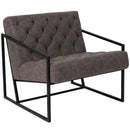 SINGLEWAVE Madison Series Retro Gray LeatherSoft Tufted Lounge Chair