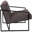 SINGLEWAVE Madison Series Retro Gray LeatherSoft Tufted Lounge Chair
