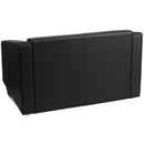 SINGLEWAVE Gallant Series Contemporary Black LeatherSoft Loveseat with Stainless Steel Frame