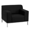 SINGLEWAVE Definity Series Contemporary Black LeatherSoft Chair with Stainless Steel Frame