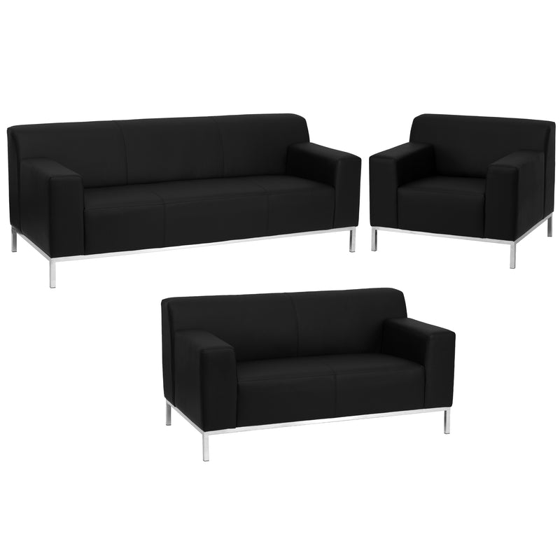 SINGLEWAVE Definity Series Reception Set in Black LeatherSoft