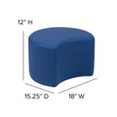 Soft Seating Flexible Moon for Classrooms and Daycares - 12" Seat Height (Blue)