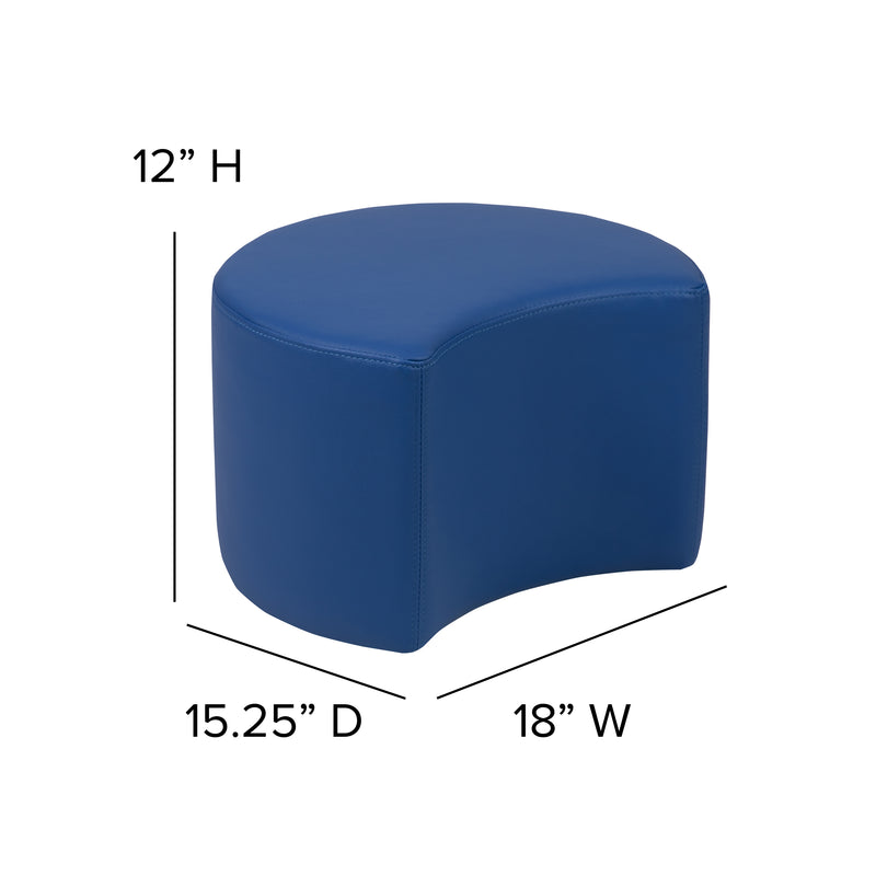 Soft Seating Flexible Moon for Classrooms and Daycares - 12" Seat Height (Blue)