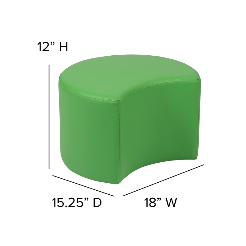 Soft Seating Flexible Moon for Classrooms and Daycares - 12" Seat Height (Green)