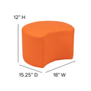 Soft Seating Flexible Moon for Classrooms and Daycares - 12" Seat Height (Orange)