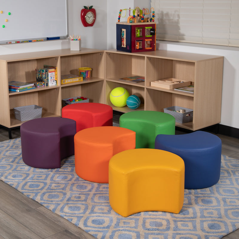 Soft Seating Flexible Moon for Classrooms and Daycares - 12" Seat Height (Red)