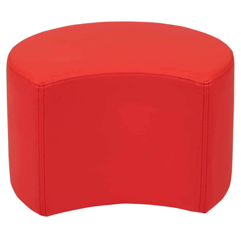 Soft Seating Flexible Moon for Classrooms and Daycares - 12" Seat Height (Red)