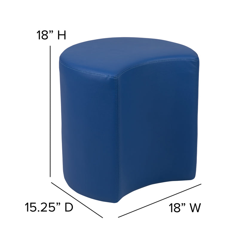 Soft Seating Flexible Moon for Classrooms and Common Spaces - 18" Seat Height (Blue)