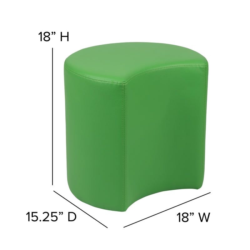 Soft Seating Flexible Moon for Classrooms and Common Spaces - 18" Seat Height (Green)