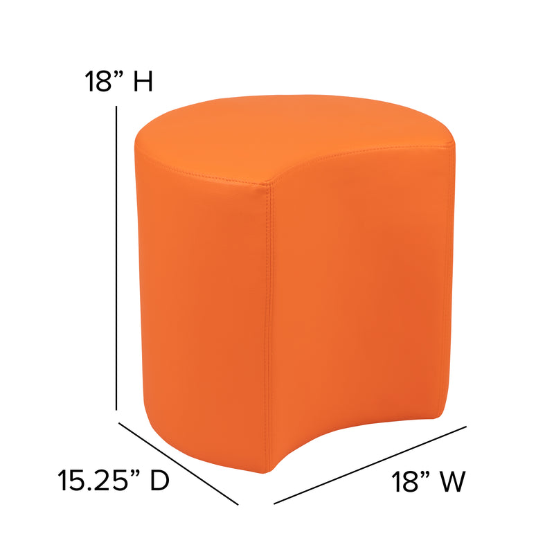 Soft Seating Flexible Moon for Classrooms and Common Spaces - 18" Seat Height (Orange)