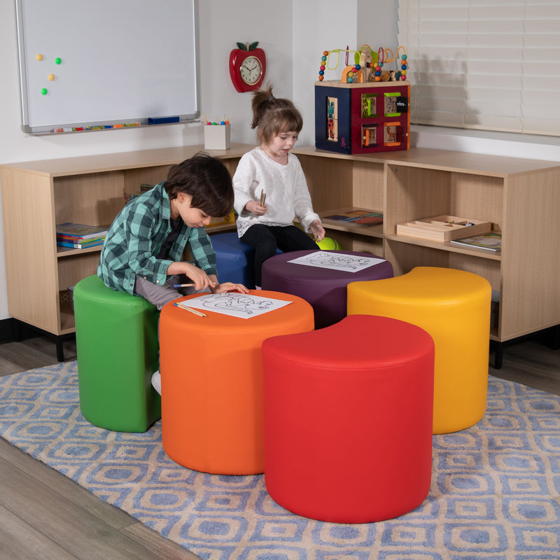 Soft Seating Flexible Moon for Classrooms and Common Spaces - 18" Seat Height (Orange)