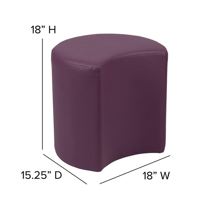 Soft Seating Flexible Moon for Classrooms and Common Spaces - 18" Seat Height (Purple)