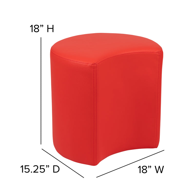 Soft Seating Flexible Moon for Classrooms and Common Spaces - 18" Seat Height (Red)