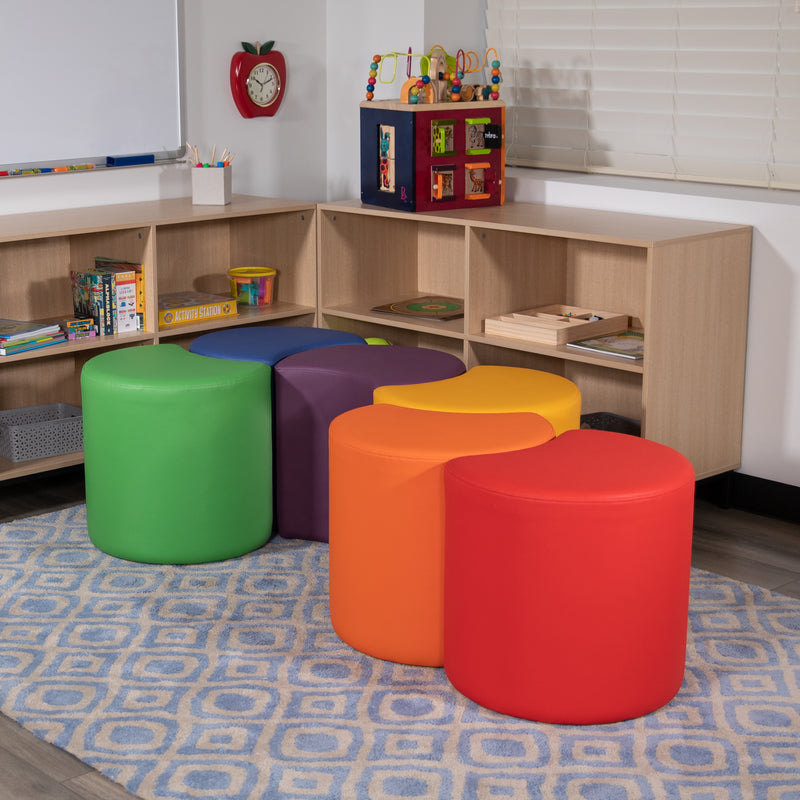 Soft Seating Flexible Moon for Classrooms and Common Spaces - 18" Seat Height (Red)