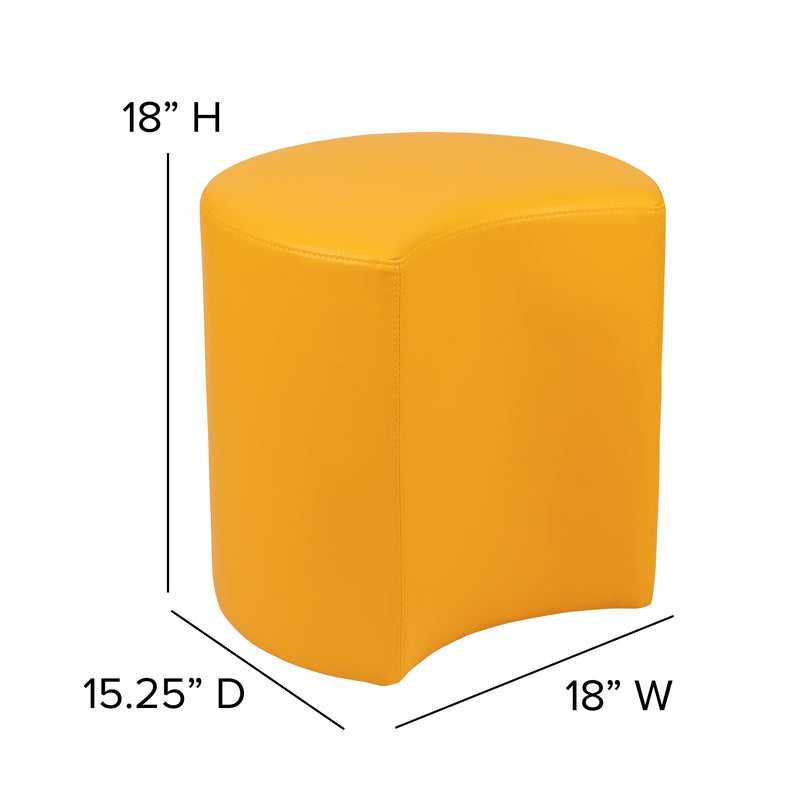 Soft Seating Flexible Moon for Classrooms and Common Spaces - 18" Seat Height (Yellow)