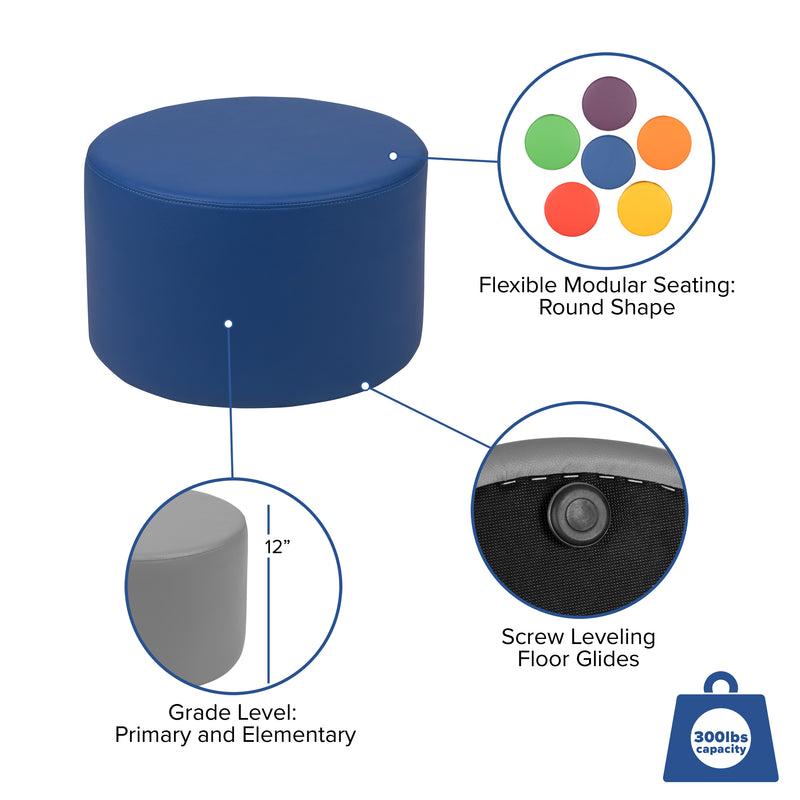 Soft Seating Flexible Circle for Classrooms and Daycares - 12" Seat Height (Blue)