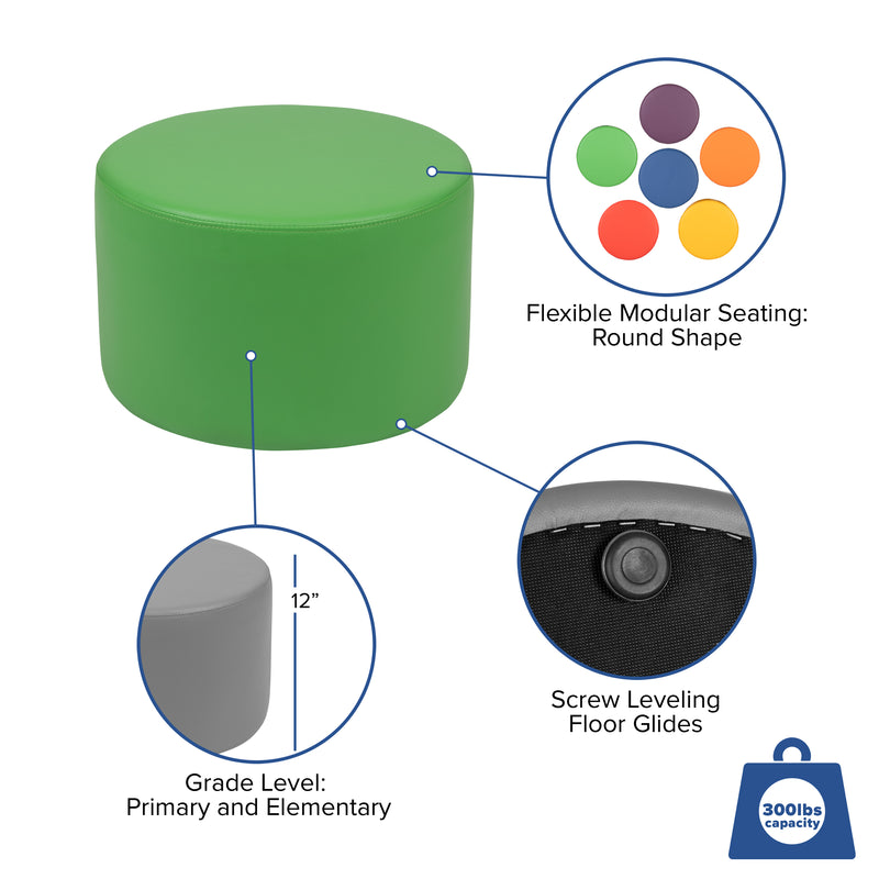 Soft Seating Flexible Circle for Classrooms and Daycares - 12" Seat Height (Green)