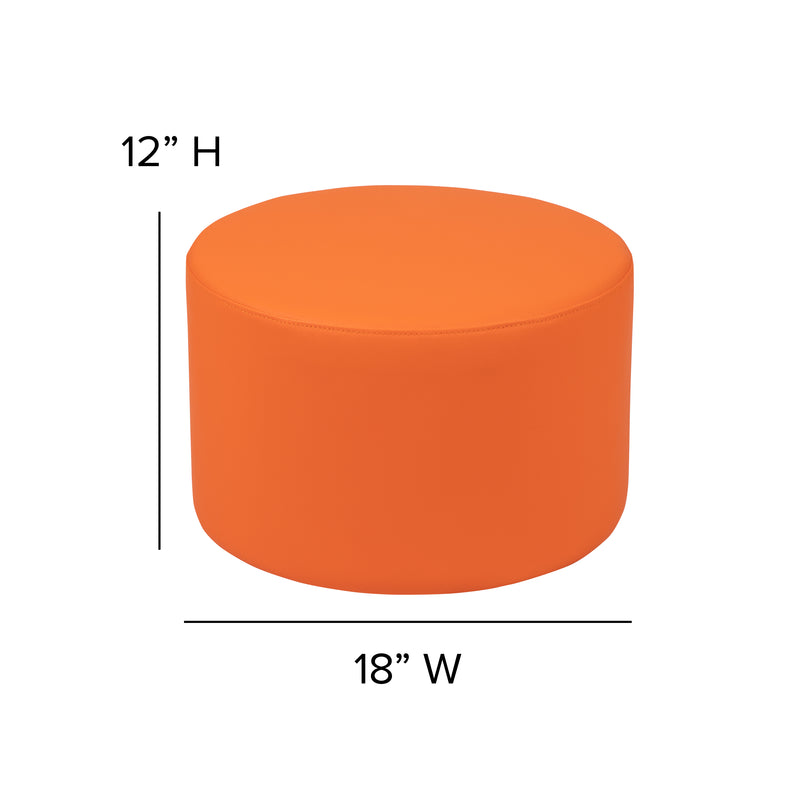 Soft Seating Flexible Circle for Classrooms and Daycares - 12" Seat Height (Orange)