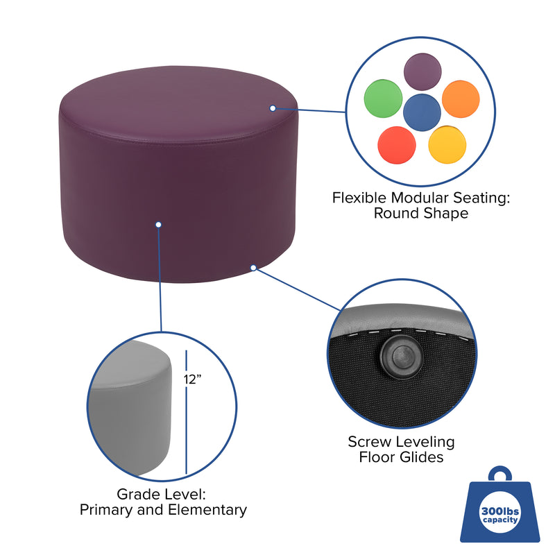 Soft Seating Flexible Circle for Classrooms and Daycares - 12" Seat Height (Purple)