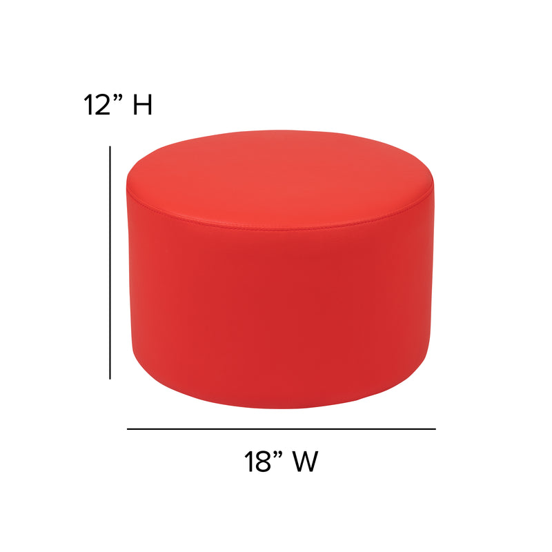 Soft Seating Flexible Circle for Classrooms and Daycares - 12" Seat Height (Red)