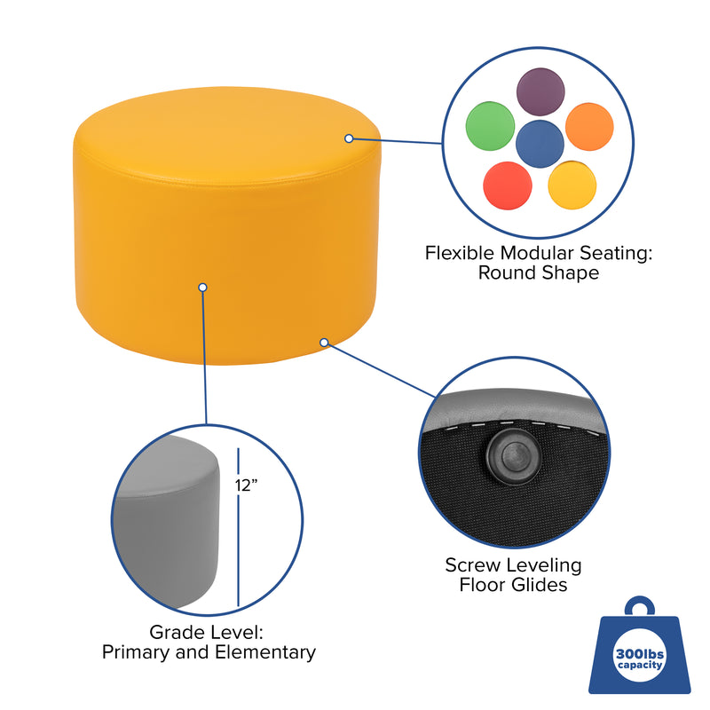 Soft Seating Flexible Circle for Classrooms and Daycares - 12" Seat Height (Yellow)