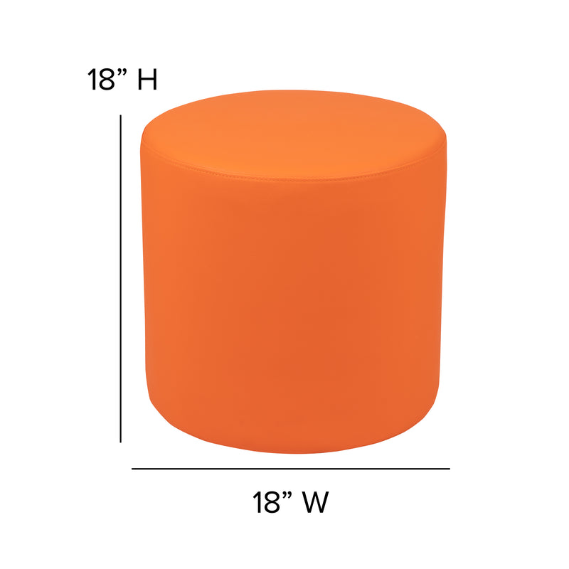 Soft Seating Flexible Circle for Classrooms and Common Spaces - 18" Seat Height (Orange)