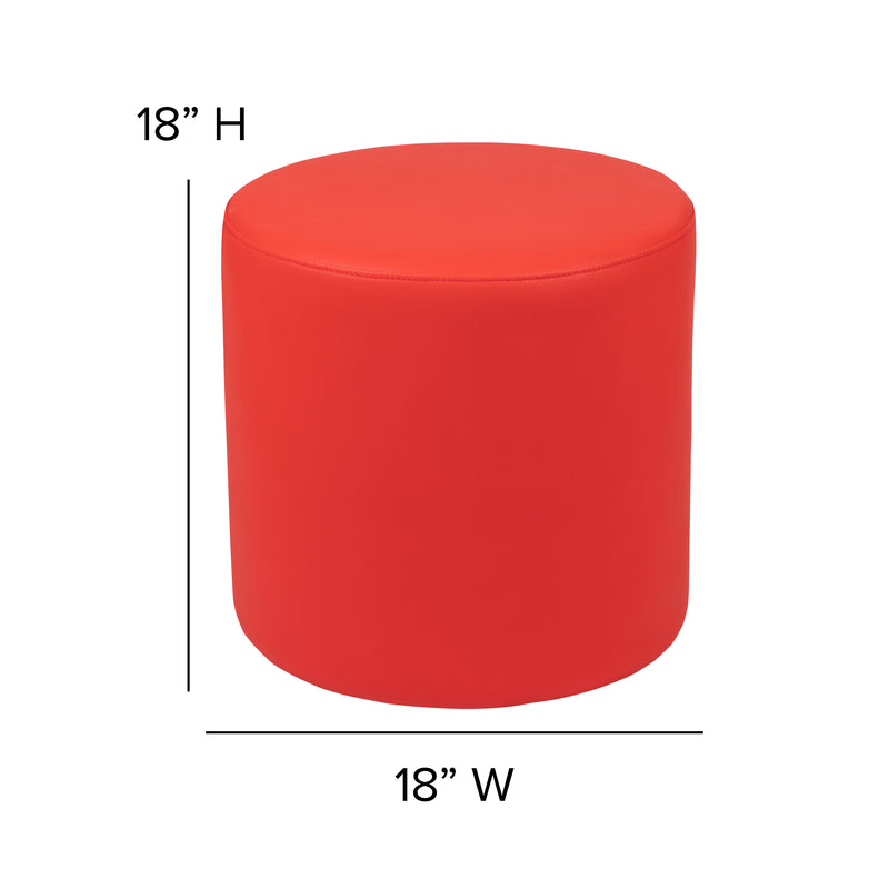 Soft Seating Flexible Circle for Classrooms and Common Spaces - 18" Seat Height (Red)