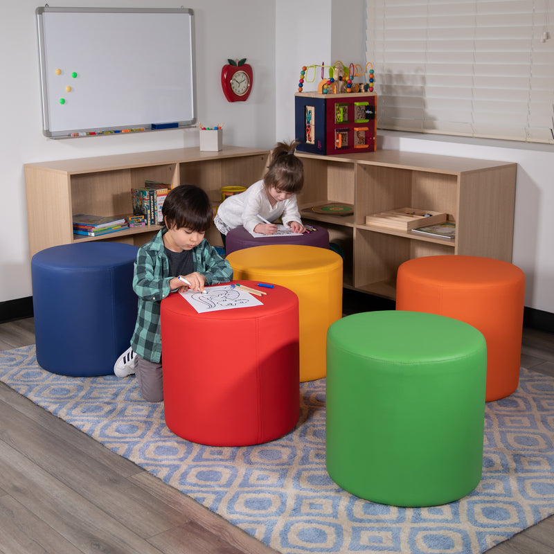 Soft Seating Flexible Circle for Classrooms and Common Spaces - 18" Seat Height (Red)