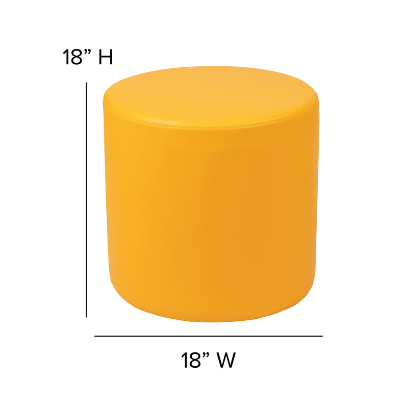 Soft Seating Flexible Circle for Classrooms and Common Spaces - 18" Seat Height (Yellow)