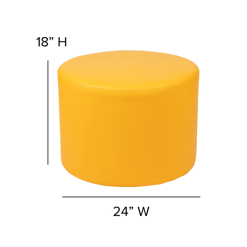 Large Soft Seating Flexible Circle for Classrooms and Common Spaces - Yellow (18" Height x 24" Diameter)