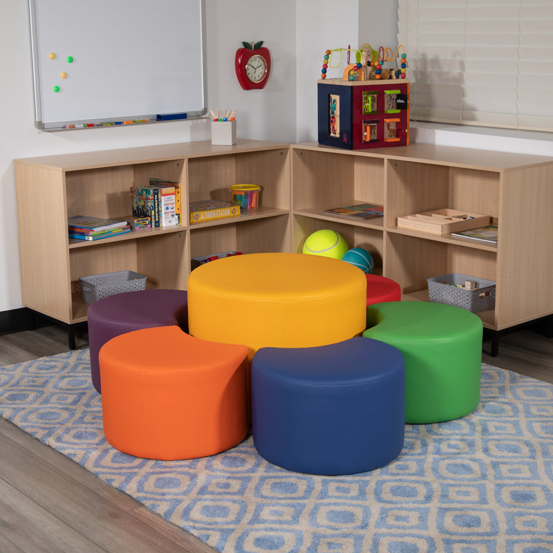 Large Soft Seating Flexible Circle for Classrooms and Common Spaces - Yellow (18" Height x 24" Diameter)