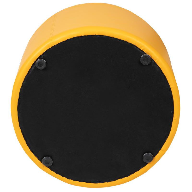 Large Soft Seating Flexible Circle for Classrooms and Common Spaces - Yellow (18" Height x 24" Diameter)