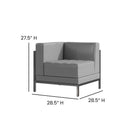 SINGLEWAVE Imagination Series Contemporary Gray Leathersoft Left Corner Chair with Encasing Frame