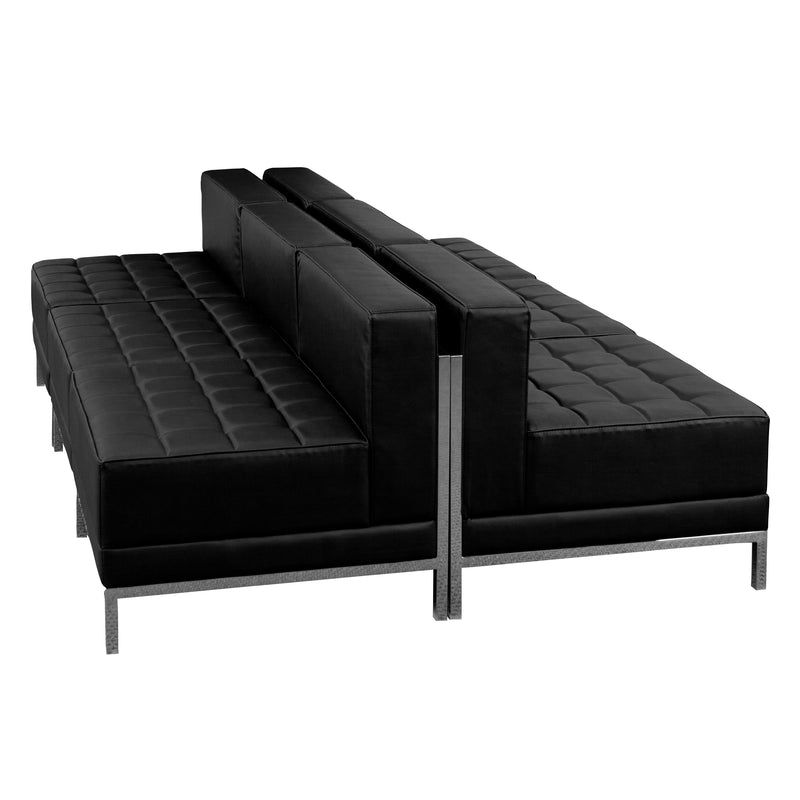 SINGLEWAVE Imagination Series Black LeatherSoft Lounge Set, 6 Pieces