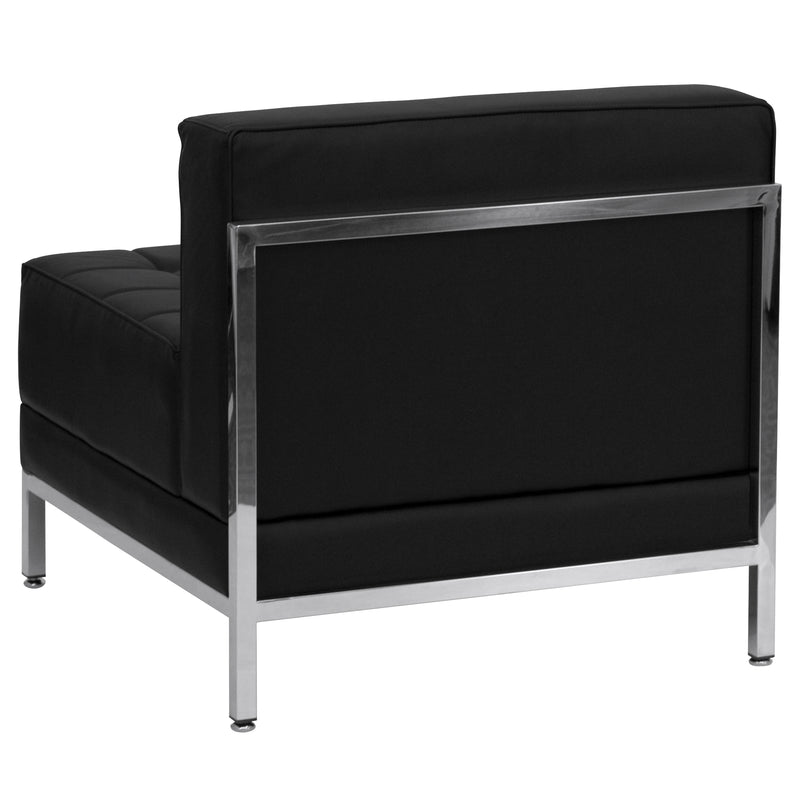 SINGLEWAVE Imagination Series Contemporary Black LeatherSoft Middle Chair