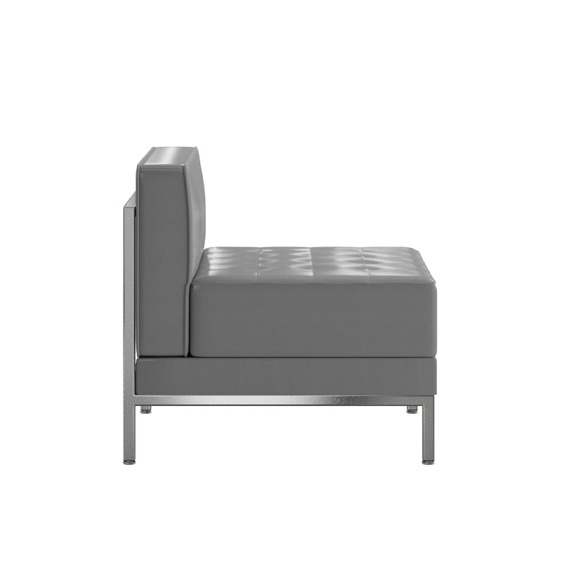 SINGLEWAVE Imagination Series Contemporary Gray Leathersoft Middle Chair