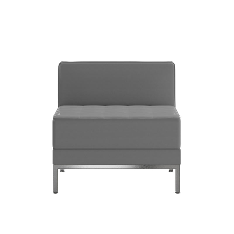 SINGLEWAVE Imagination Series Contemporary Gray Leathersoft Middle Chair