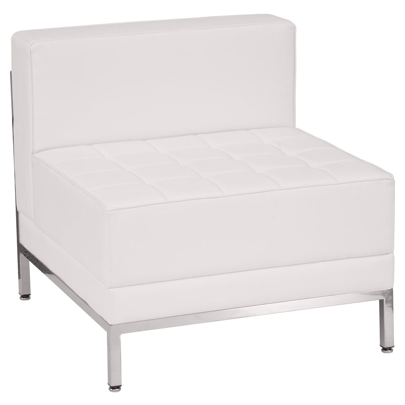 SINGLEWAVE Imagination Series Contemporary Melrose White LeatherSoft Middle Chair