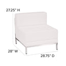 SINGLEWAVE Imagination Series Contemporary Melrose White LeatherSoft Middle Chair