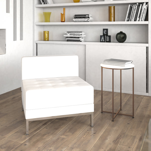 SINGLEWAVE Imagination Series Contemporary Melrose White LeatherSoft Middle Chair