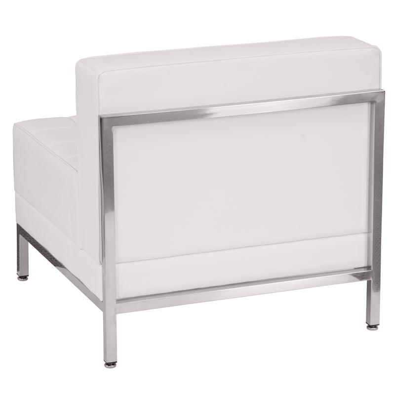 SINGLEWAVE Imagination Series Contemporary Melrose White LeatherSoft Middle Chair