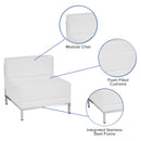 SINGLEWAVE Imagination Series Contemporary Melrose White LeatherSoft Middle Chair