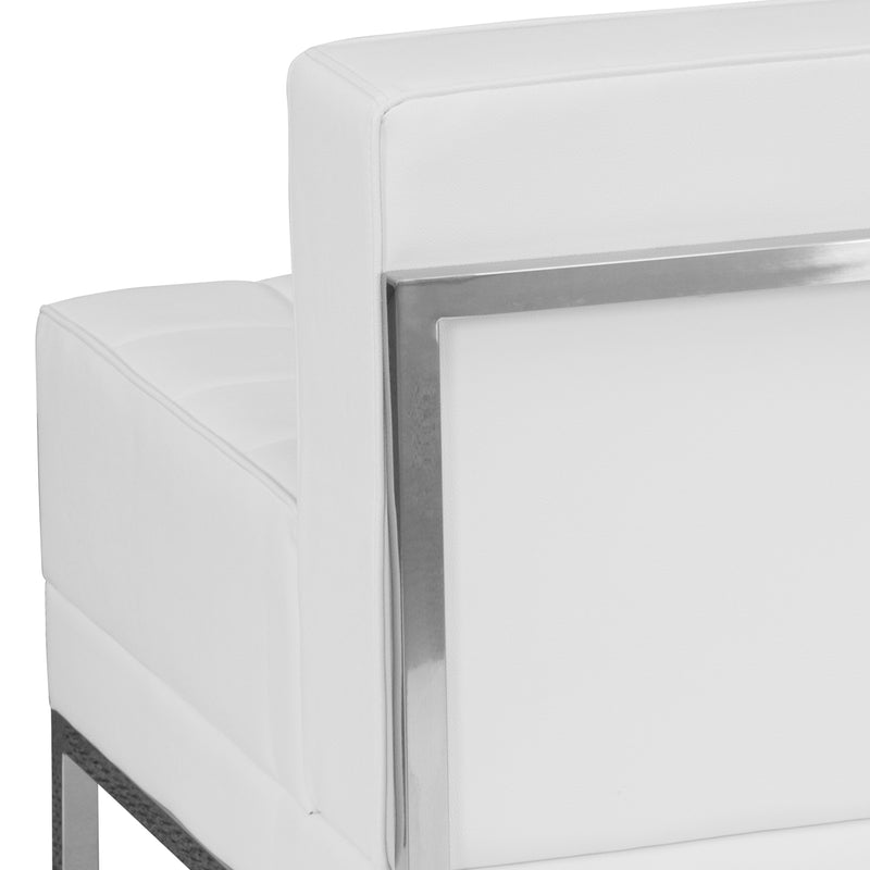 SINGLEWAVE Imagination Series Contemporary Melrose White LeatherSoft Middle Chair