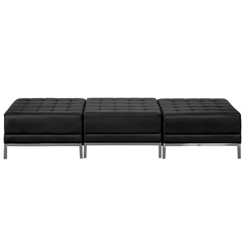 SINGLEWAVE Imagination Series Black LeatherSoft Three Seat Bench