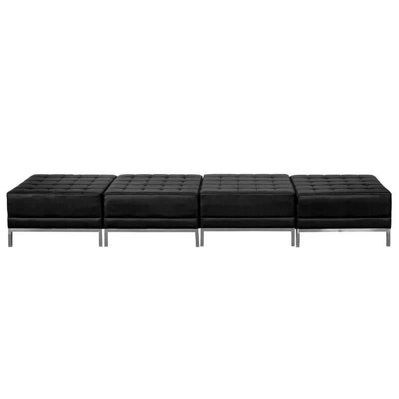 SINGLEWAVE Imagination Series Black LeatherSoft Four Seat Bench