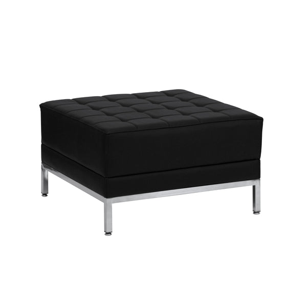 SINGLEWAVE Imagination Series Black LeatherSoft Ottoman